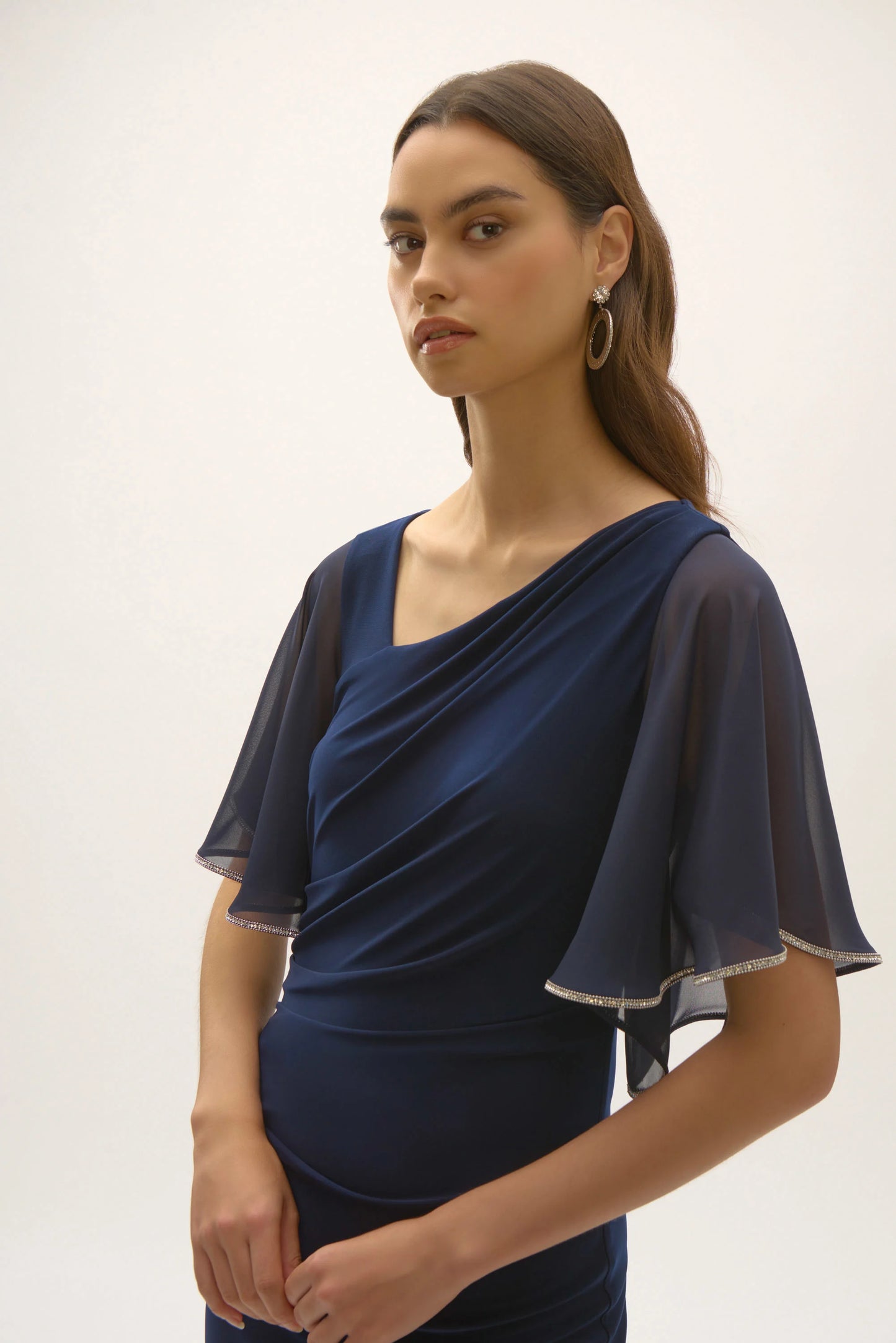 Signature | Silky Knit And Chiffon Sheath Dress 252719 - Joseph Ribkoff