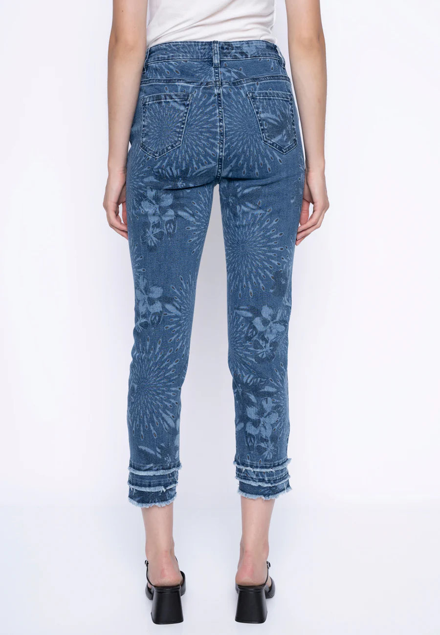 Frayed Hem Cropped Jean G6077GX - PICADILLY