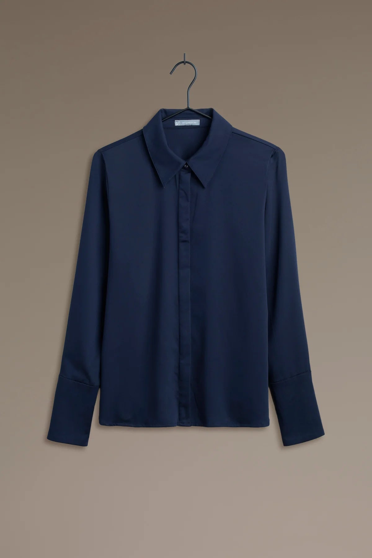 LONG FRENCH CUFF SLEEVE BUTTON DOWN PETITE WOVEN TOP