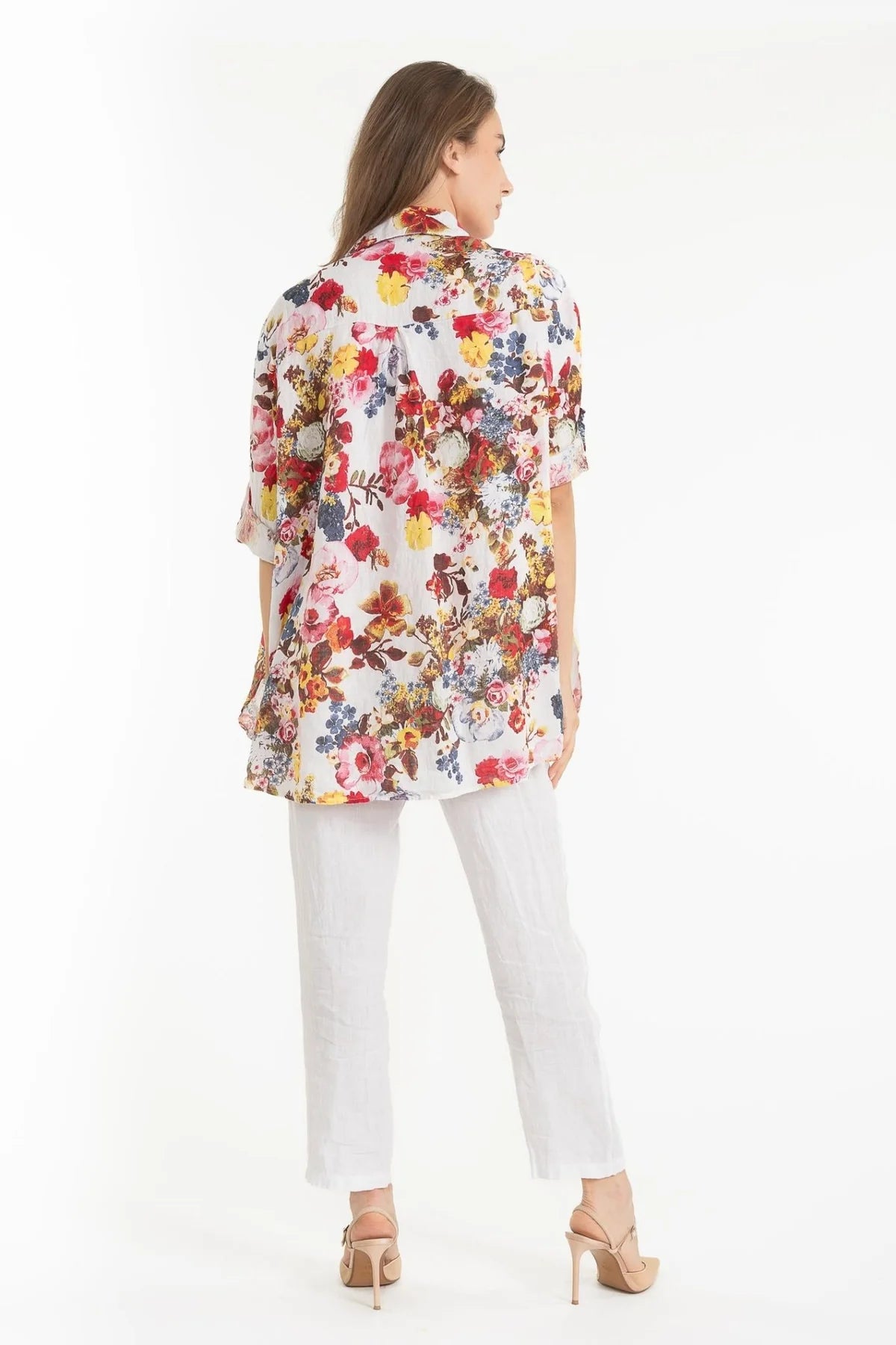 French Linen Shirt TP1627-11 Bianco - Linen Luv