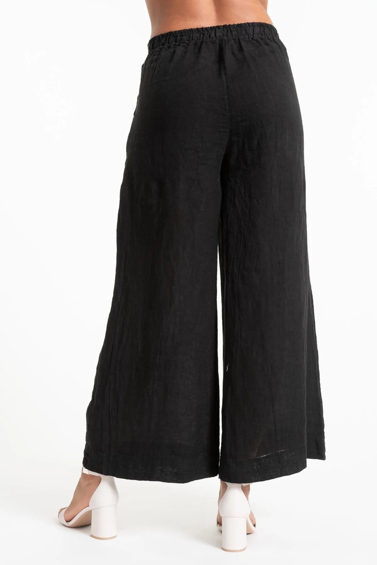 French Linen Pant PT850-74 Nero - Linen LuvP