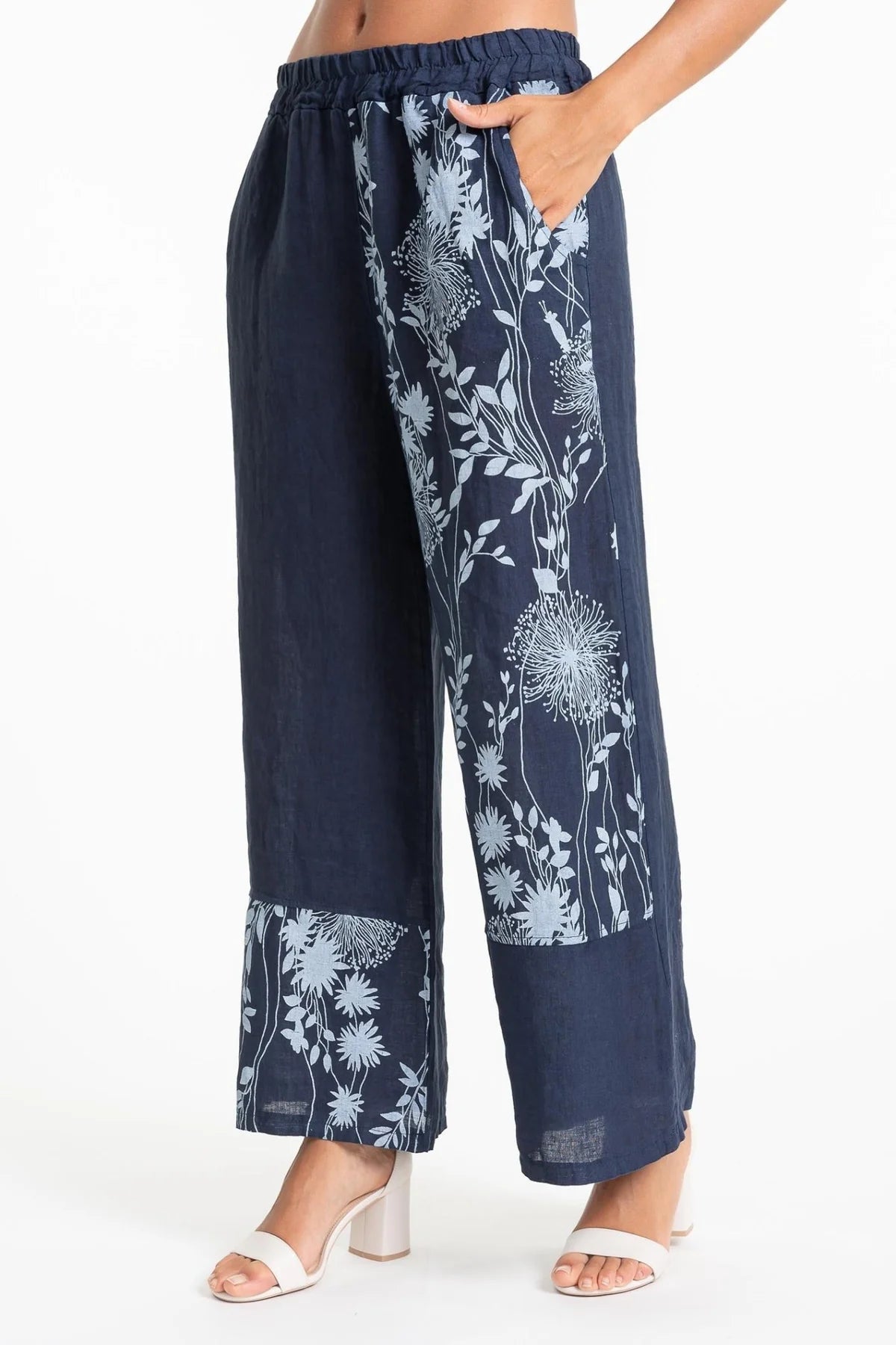 French Linen Pant PT852-17 BLU/S - Linen Luv