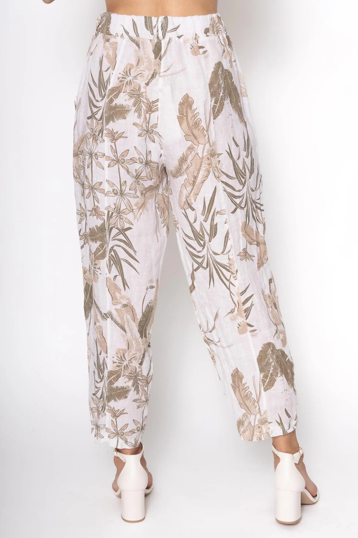 French Linen Pant PT832-11 Bianco - Linen Luv