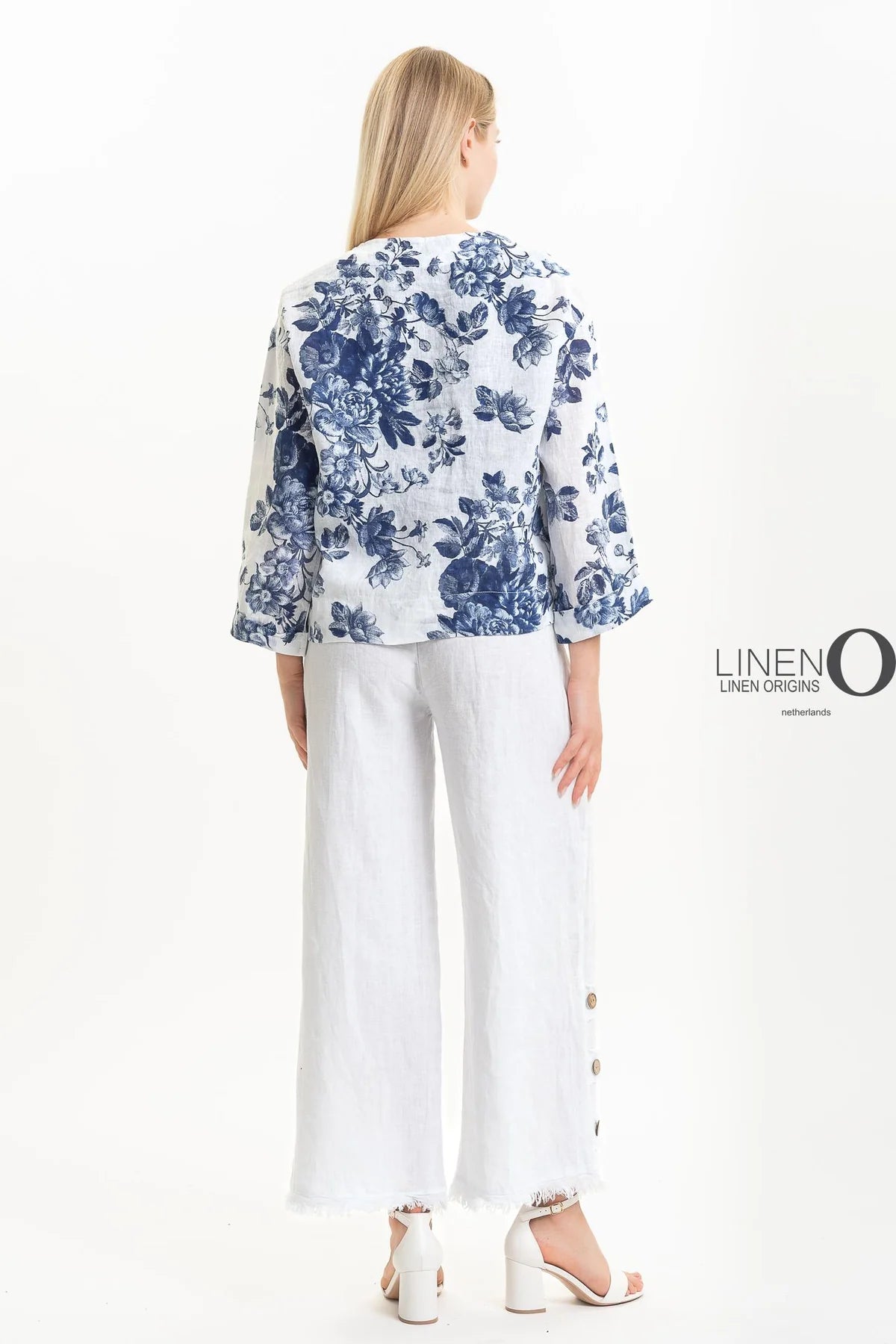 French Linen Jacket TP1523P-11 Bianco - LINEN O