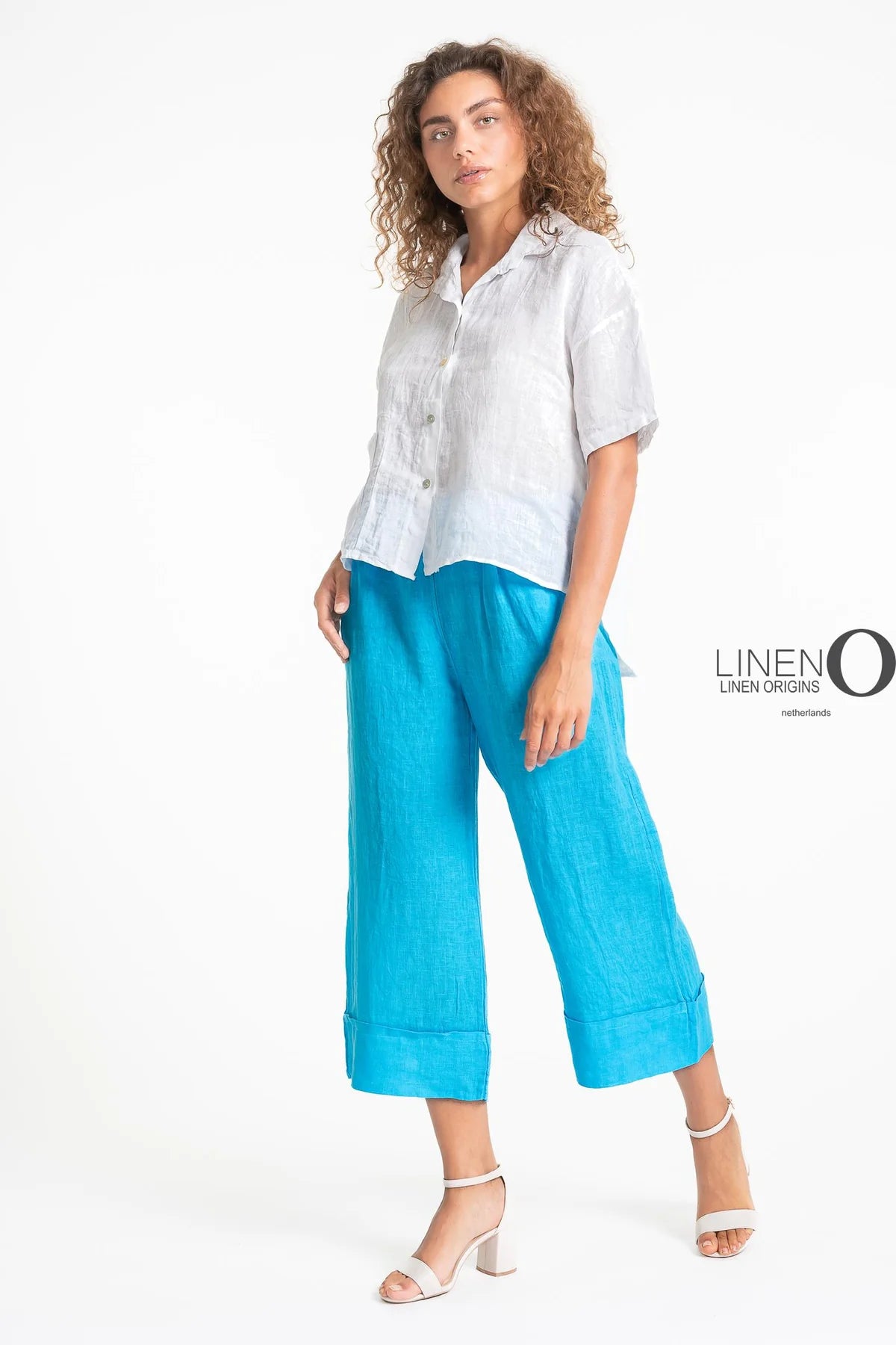 French Linen Shirt TP1575-11 Bianco - LINEN O