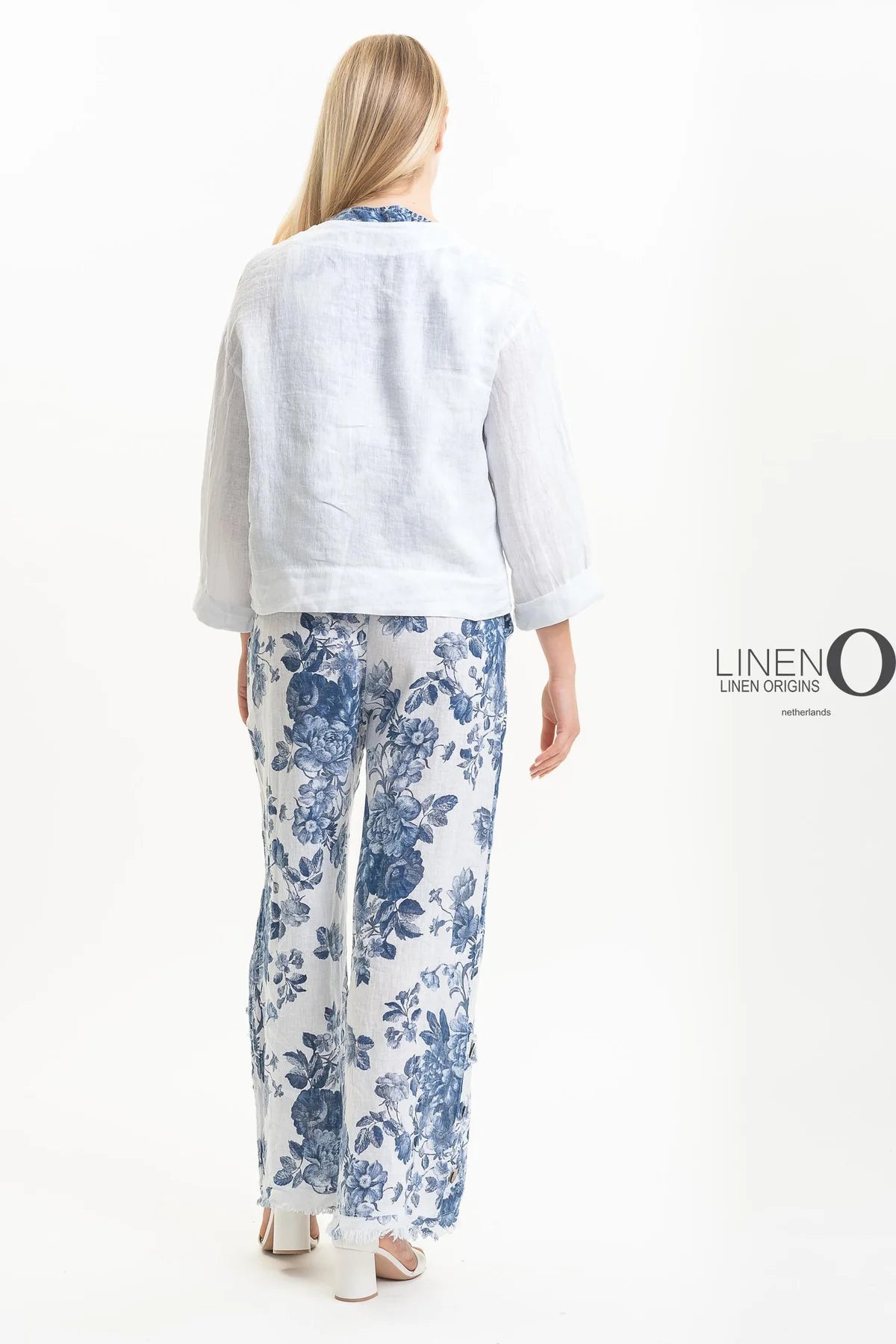 French Linen Jacket TP1523-11 Bianco - LINEN O