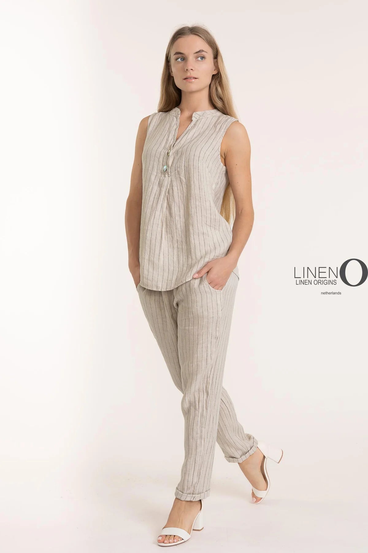 French Linen Top TP1495-9 Beige - LINEN O