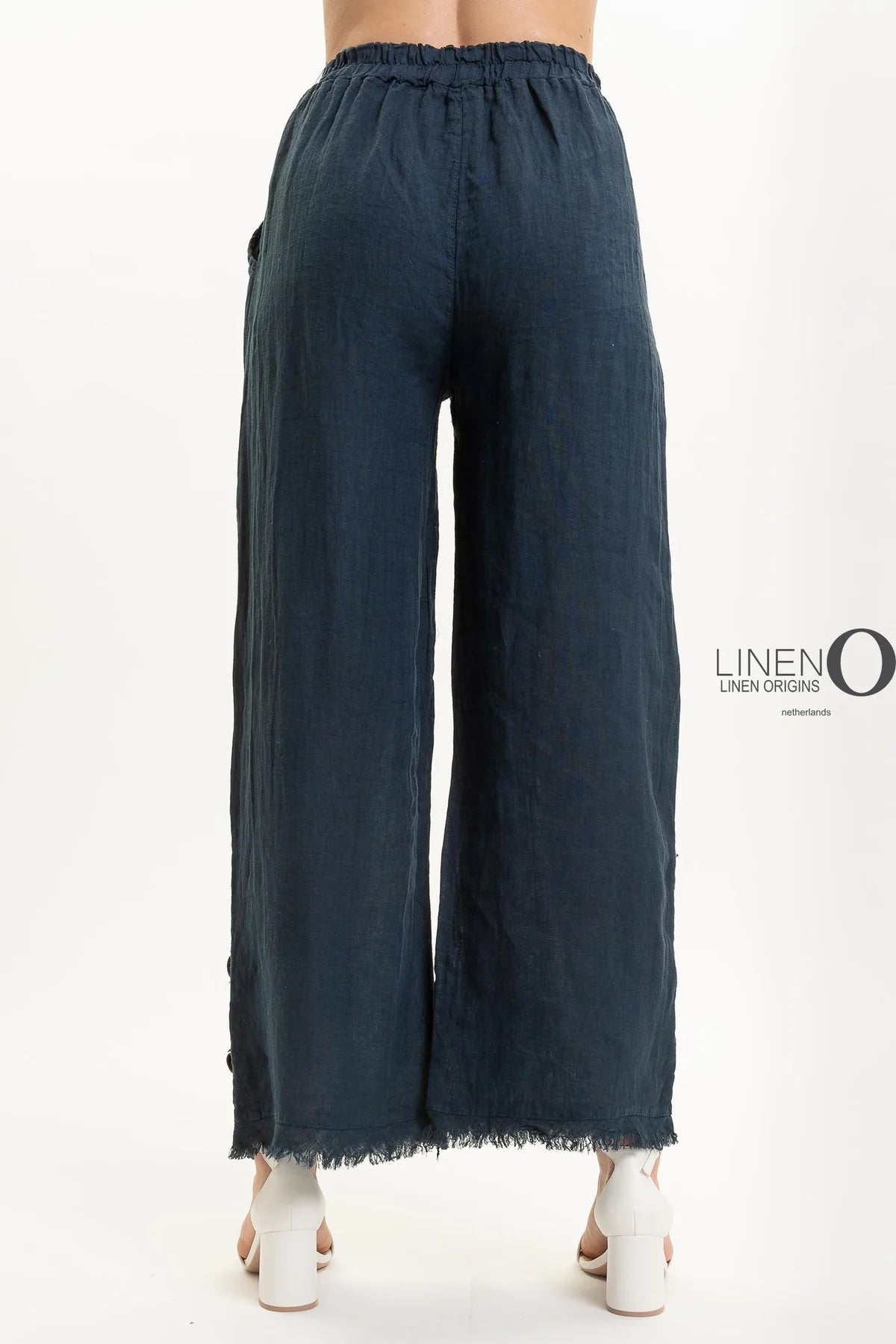 French Linen Pant PT839-75 Notte - LINEN ON