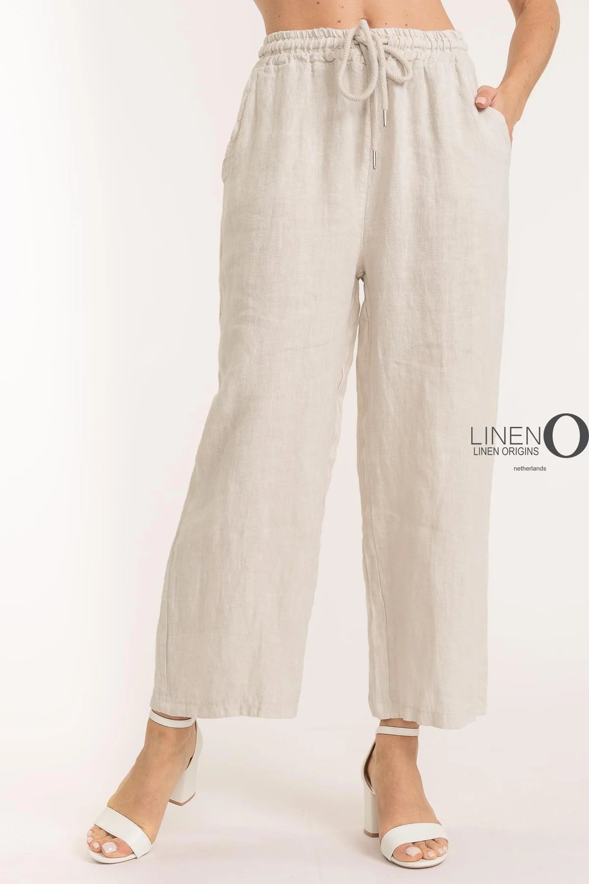 French Linen Pant PT837-9 Beige - LINEN O