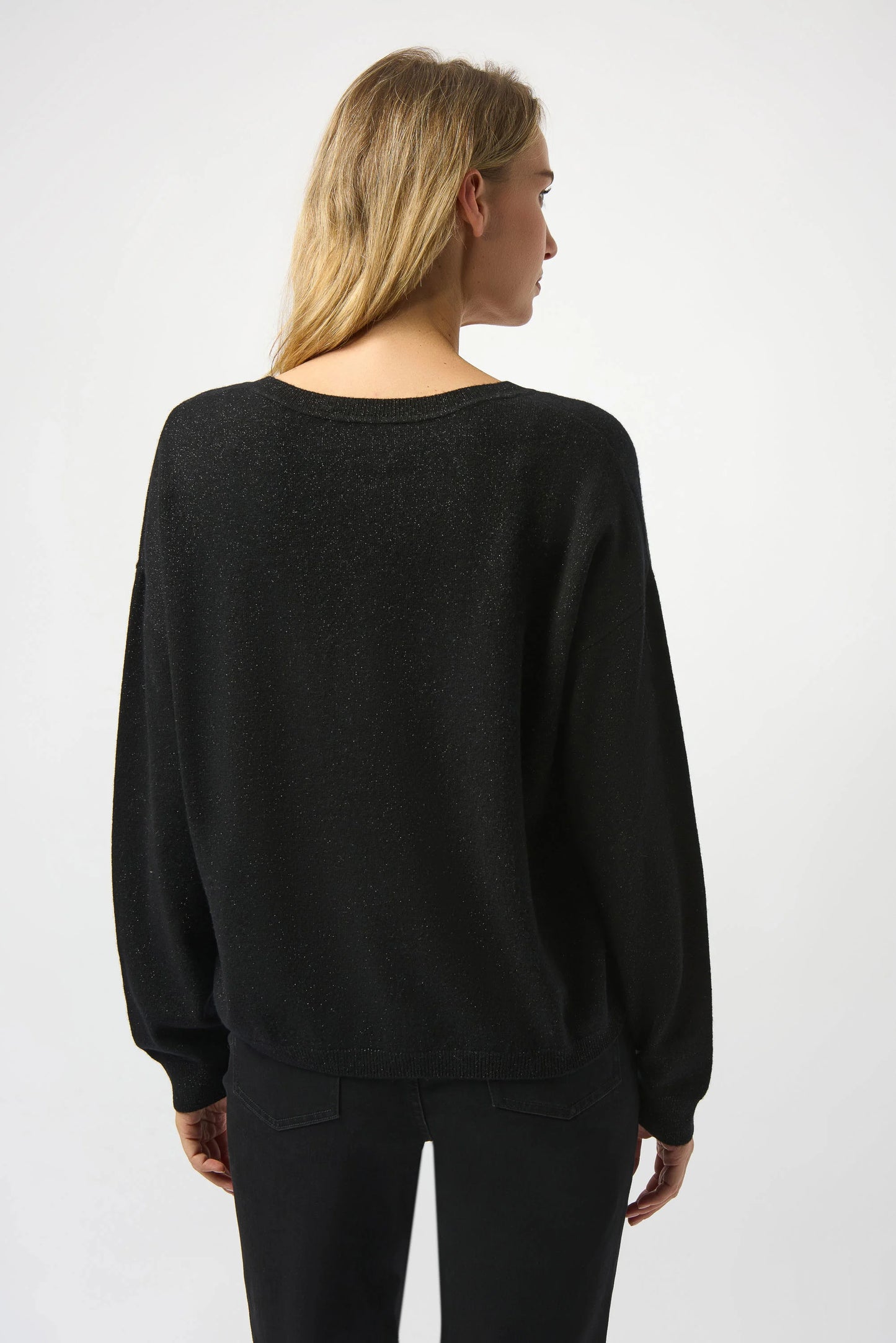 Wool Blend V-Neck Boxy Sweater 253967 - Joseph Ribkoff