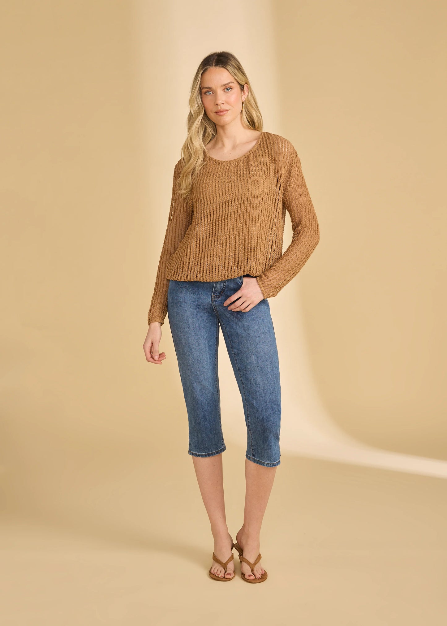 Long Sleeve Bubble Top, Henna 3648422-HEN - French Dressing Jeans