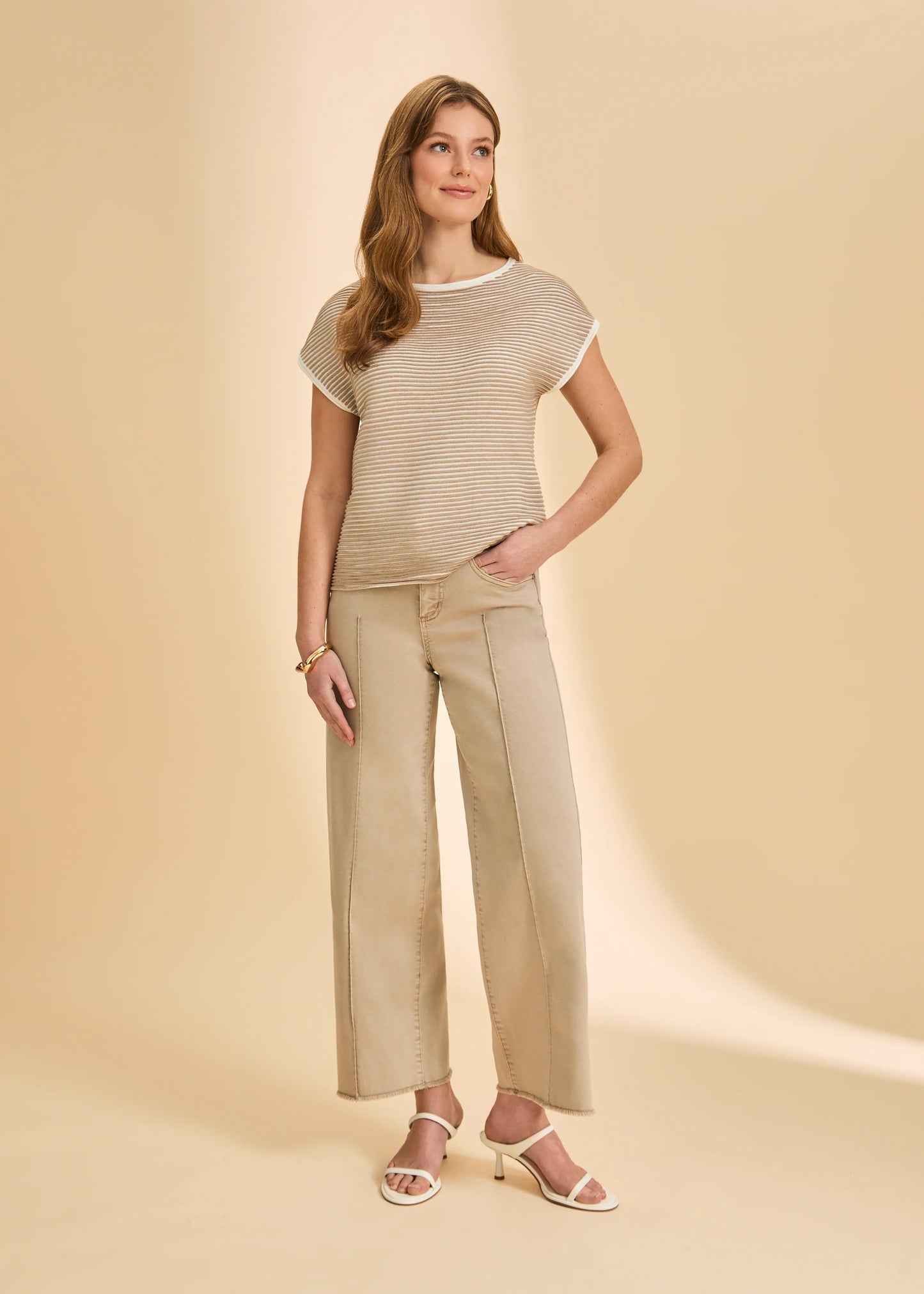 Boatneck Cap Sleeve Sweater, Light Henna 1002624-HEN- French Dressing Jeans