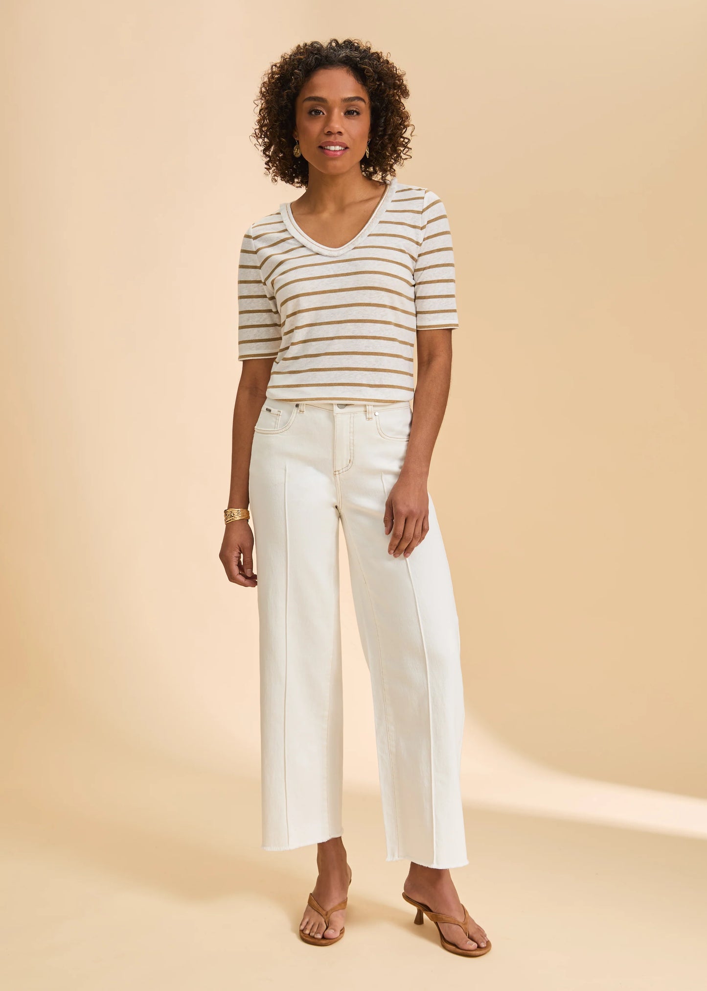 Olivia Wide Leg Ankle Denim, Ivory 2201948-IVR- French Dressing Jeans
