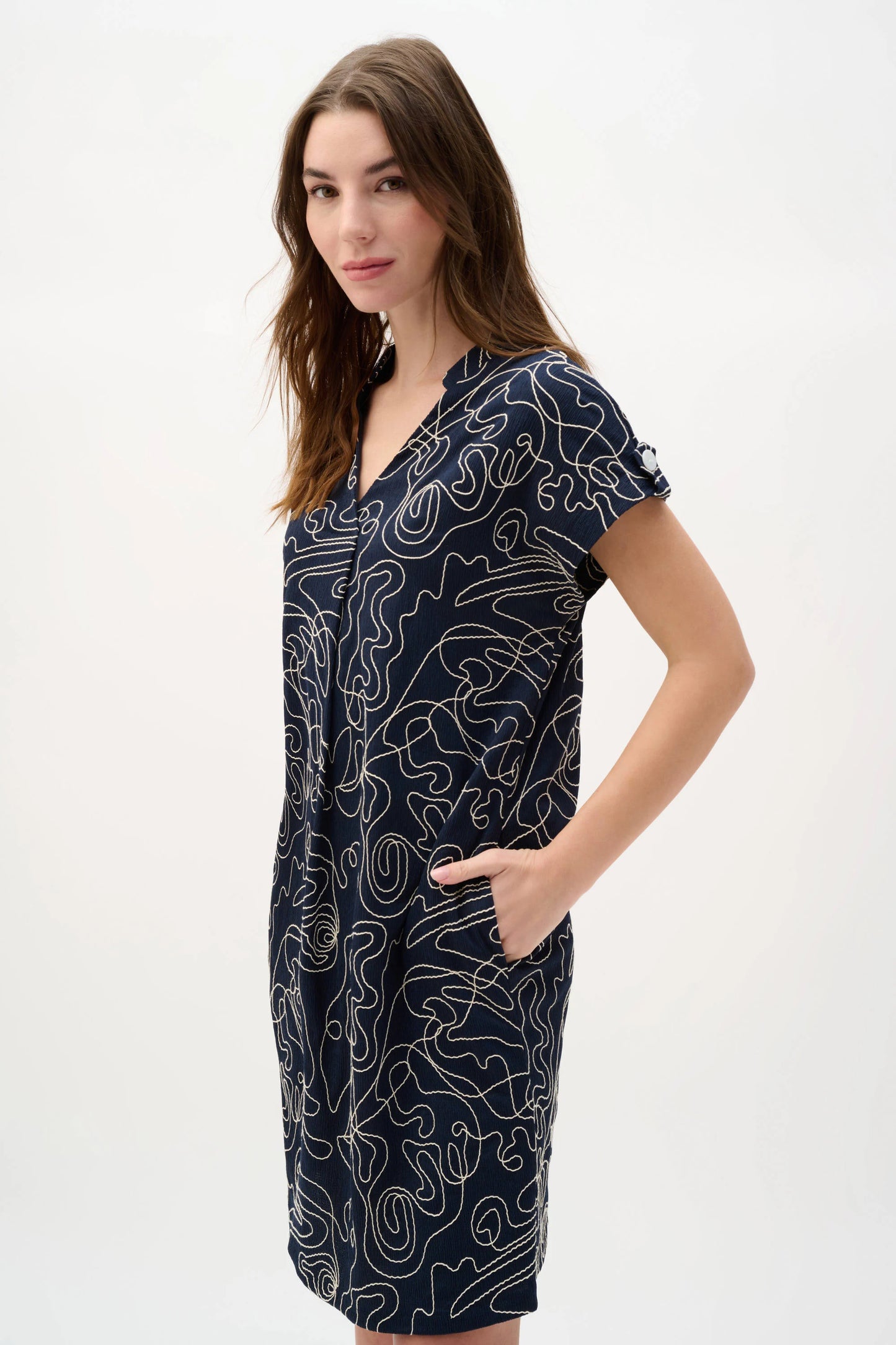 Novelty Abstract Print Trapeze Dress 262170 - Joseph Ribkoff