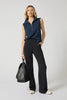 MPG Dreamweave Half Zip Mock Neck Tank - Navy Blazer, front view