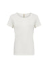 The SoyaConcept Pylle 1 T-shirt 29001-40, made from a soft cotton blend, has short sleeves and a round neckline. Set against a white background, its classic simplicity suits casual wear perfectly.