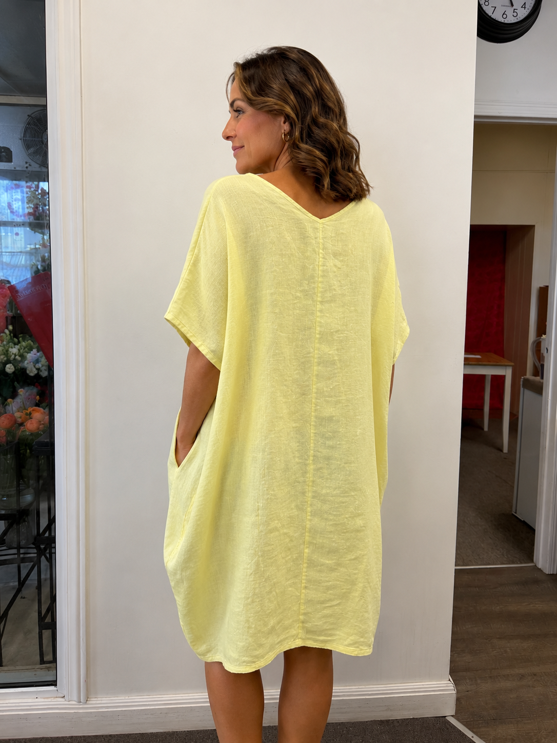 Linen Dress Yellow 6-SS26219-9 - Eternelle