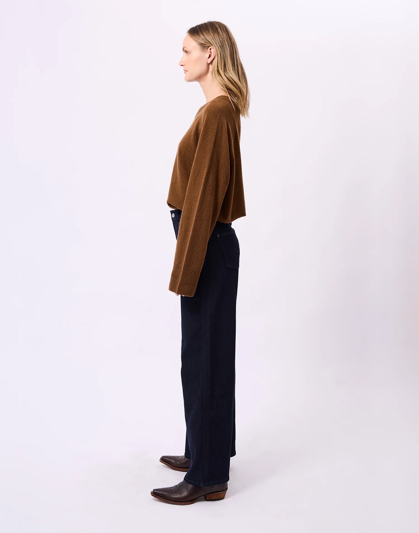Lily Wide Leg Jeans - Abel Navy - Yoga Jeans