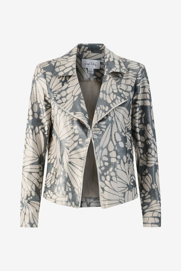 Printed Moto Jacket Style 231911 - Joseph Ribkoff