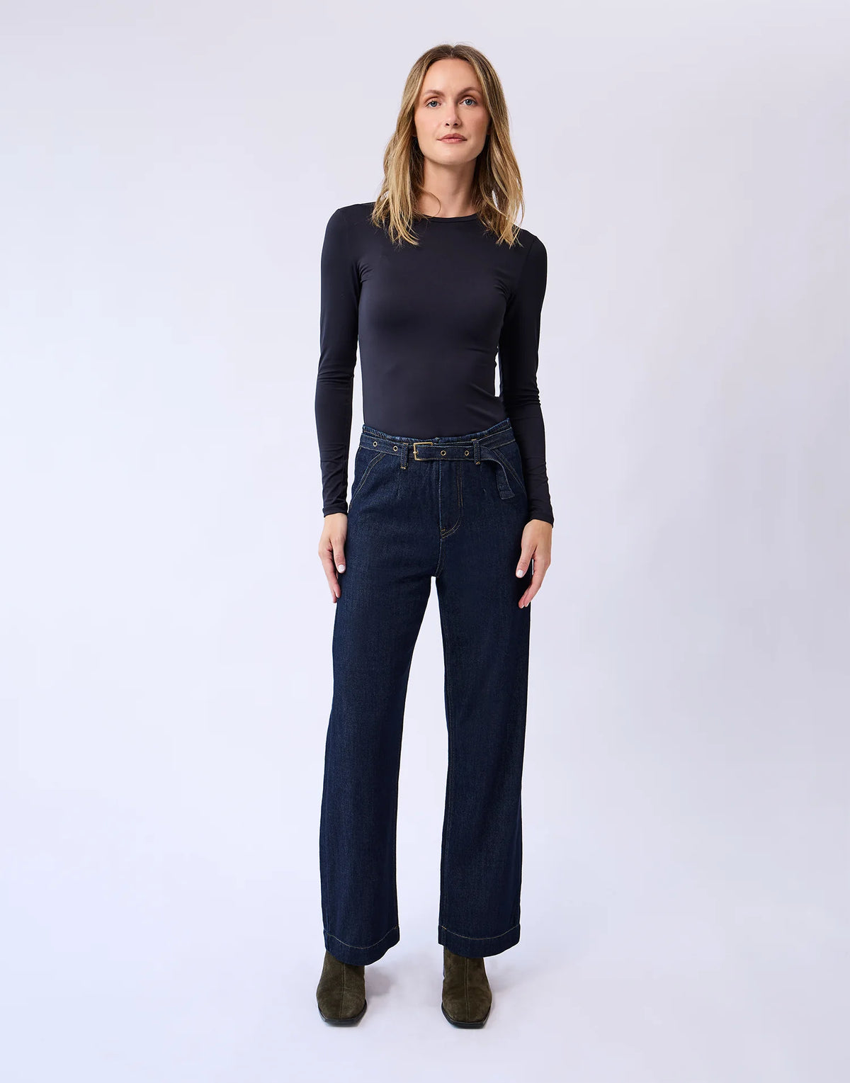 Chloe Straight High Rise Jeans - Midnight - Yoga Jeans