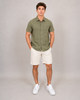 Linen Blend Short Sleeve Button Shirt 56MW104S - HEDGE