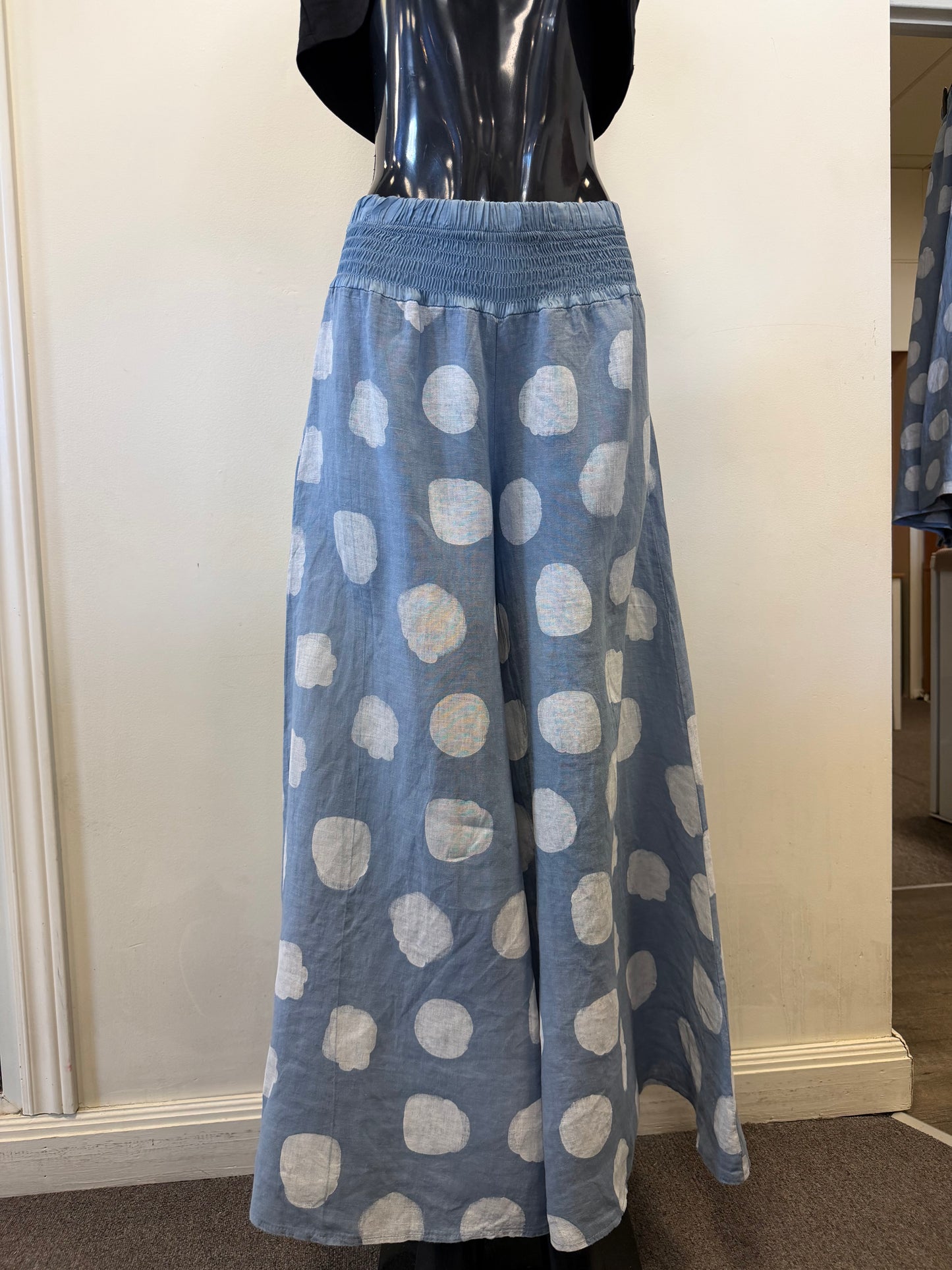 Linen Pant 30201 Blue - Bella Amore