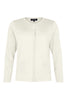 The Cardigan 6455 SUNDAY is a light green, long-sleeved piece featuring a crew neck, white buttons down the front, and two pockets. The "SUNDAY" label at the collar stands out against its plain white background for an elegant touch.