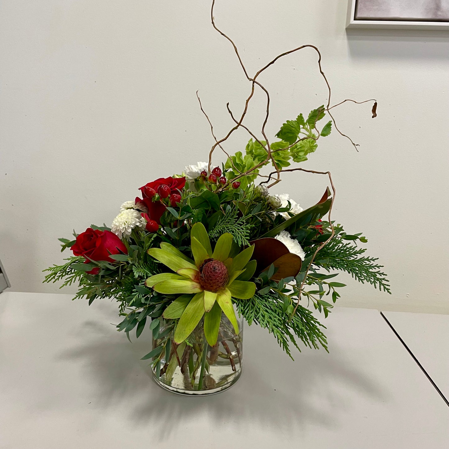 Clean Winter Vase Arrangement