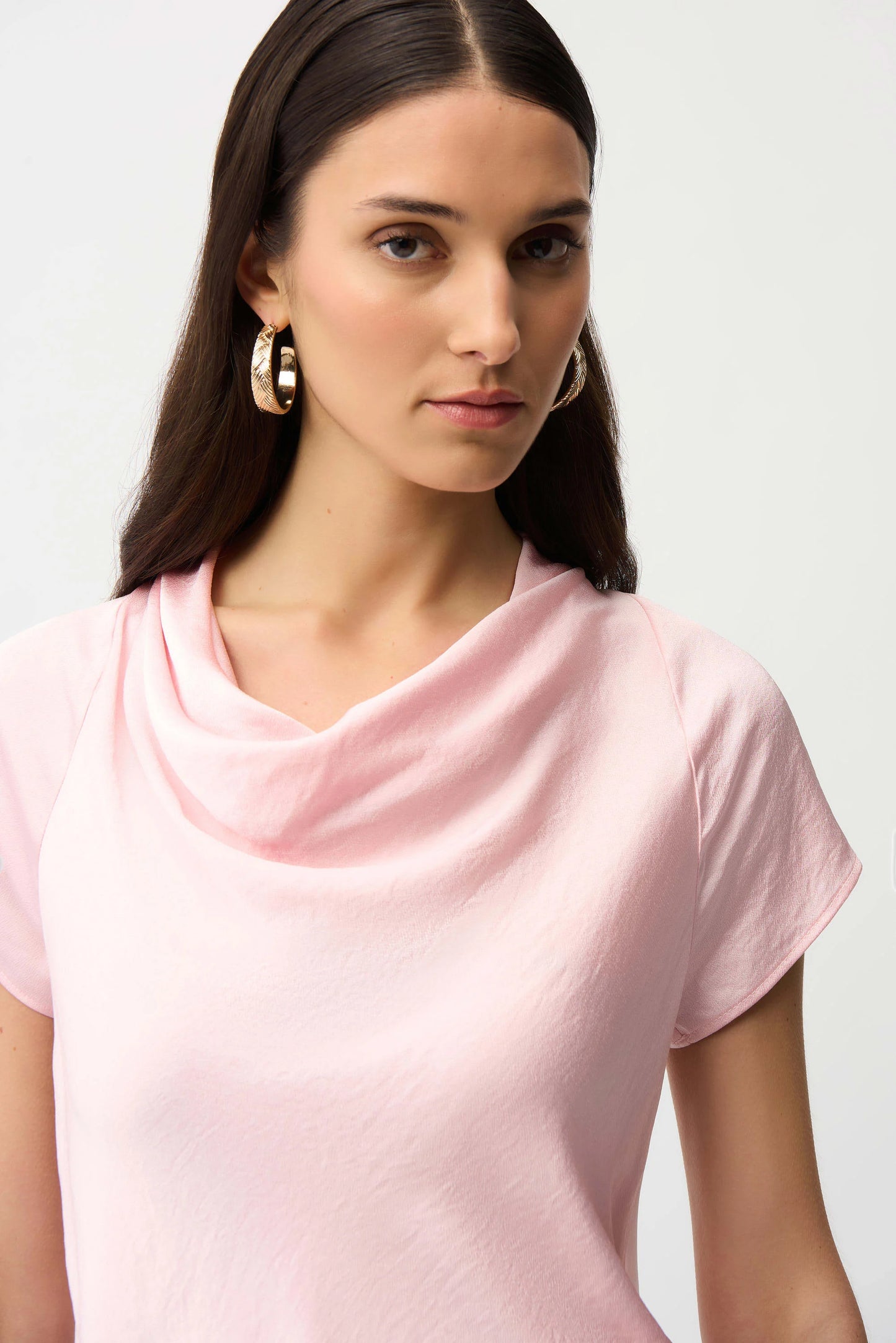 Recycled Satin Top With Cowl Neckline 261195 - Joseph Ribkoff