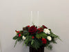 Double Taper Candle Centrepiece with Roses