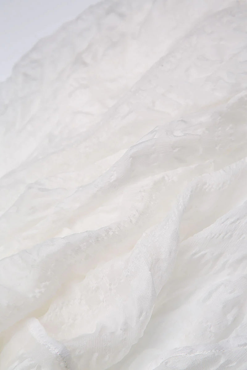 LAYERED WHITE LIGHT SILK BLOUSE - GRIZAS
