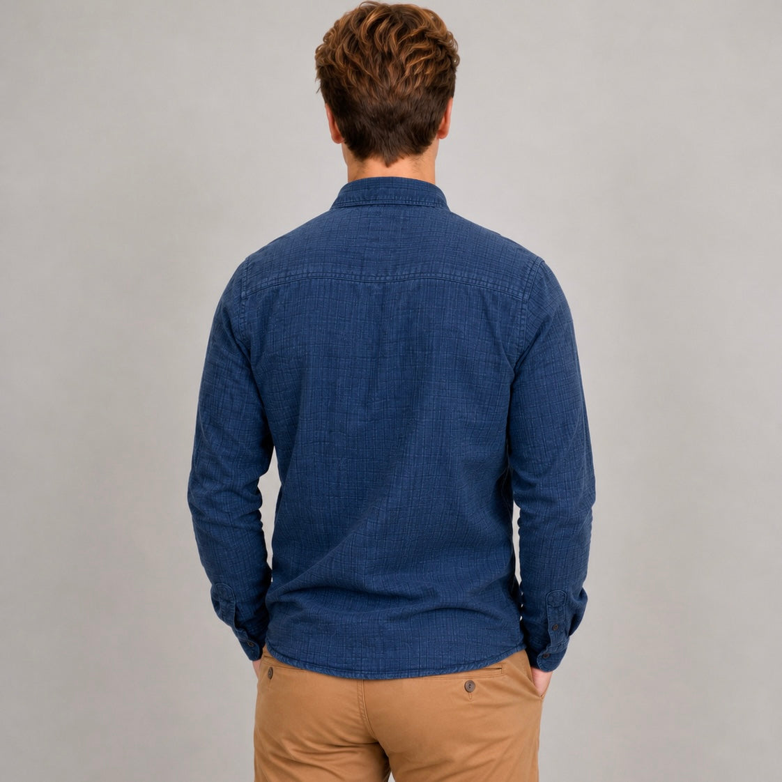 Gauze Long Sleeve Shirt Navy 56MW102S - HEDGE (Copy)