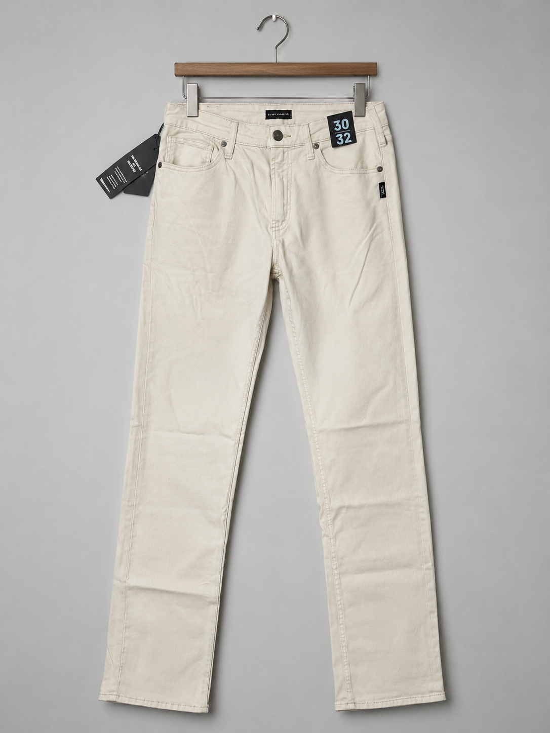 Machray Classic Fit Slim Straight Leg Jeans - Stone Colour M63410LBS659 - Silver Jeans