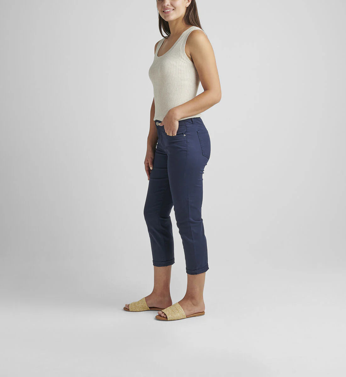 Cecilia Mid Rise Capri Navy- JAG