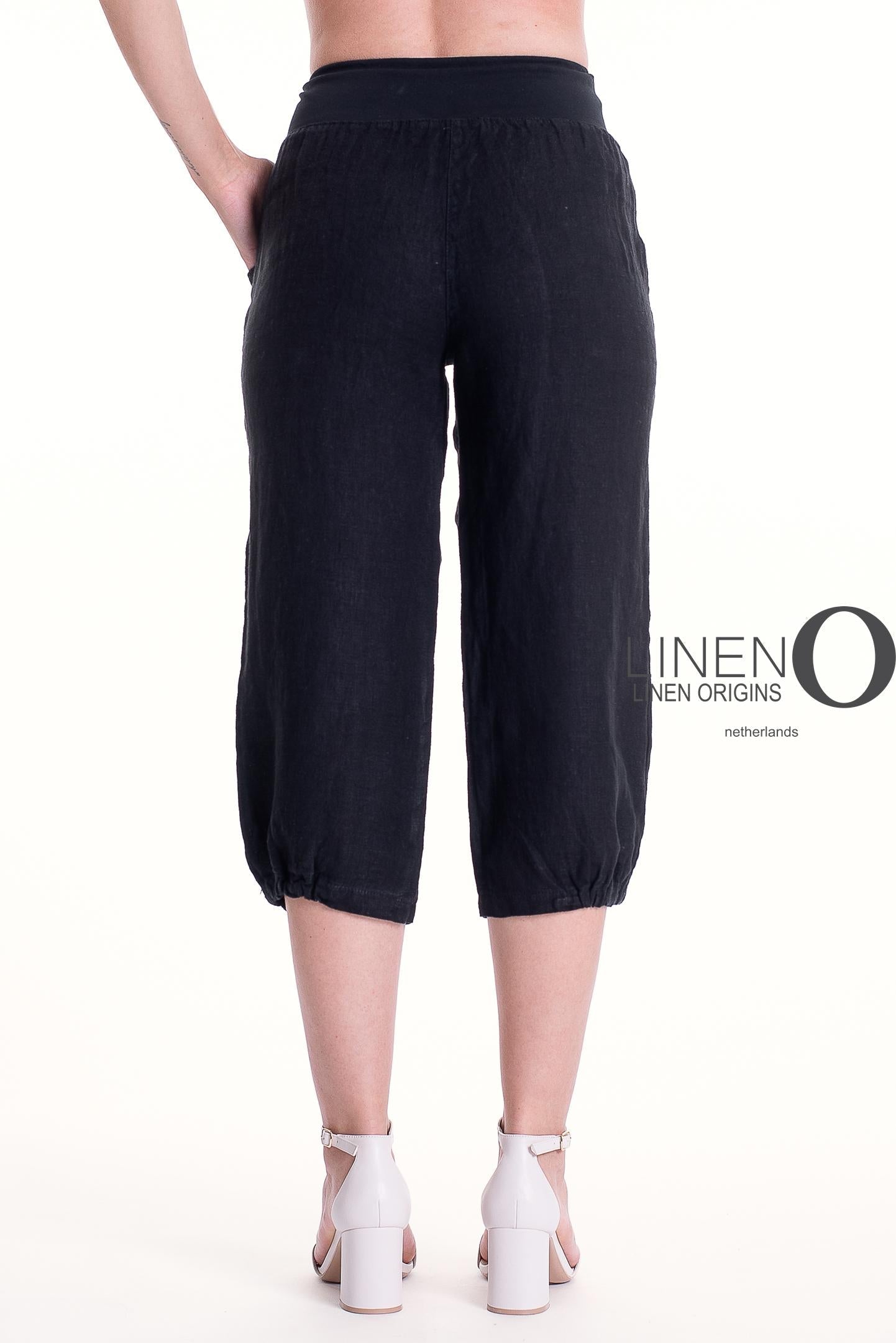 French Linen Capri PT878-74 Nero - LINEN O