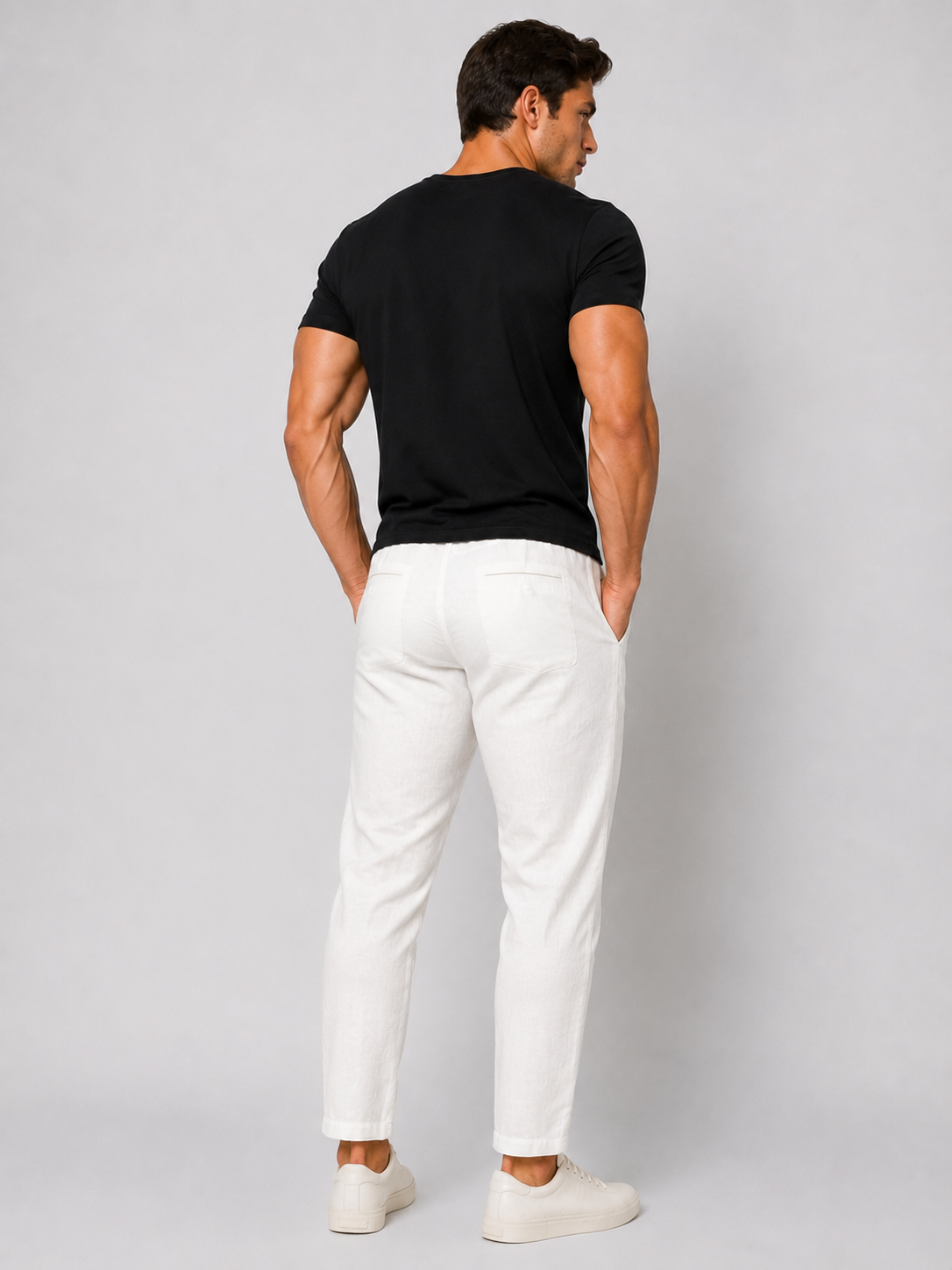Linen Pant White PE618JK - Paul Miranda