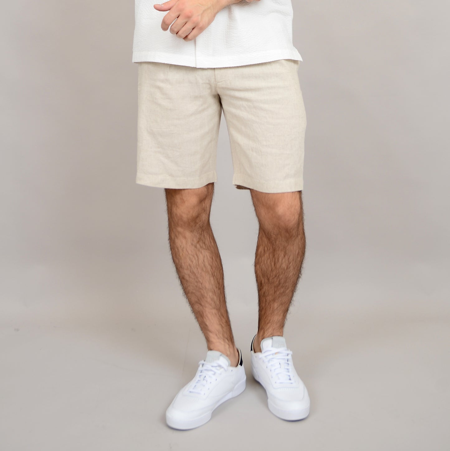 Linen Blend Shorts Natural 41MW507S - HEDGE
