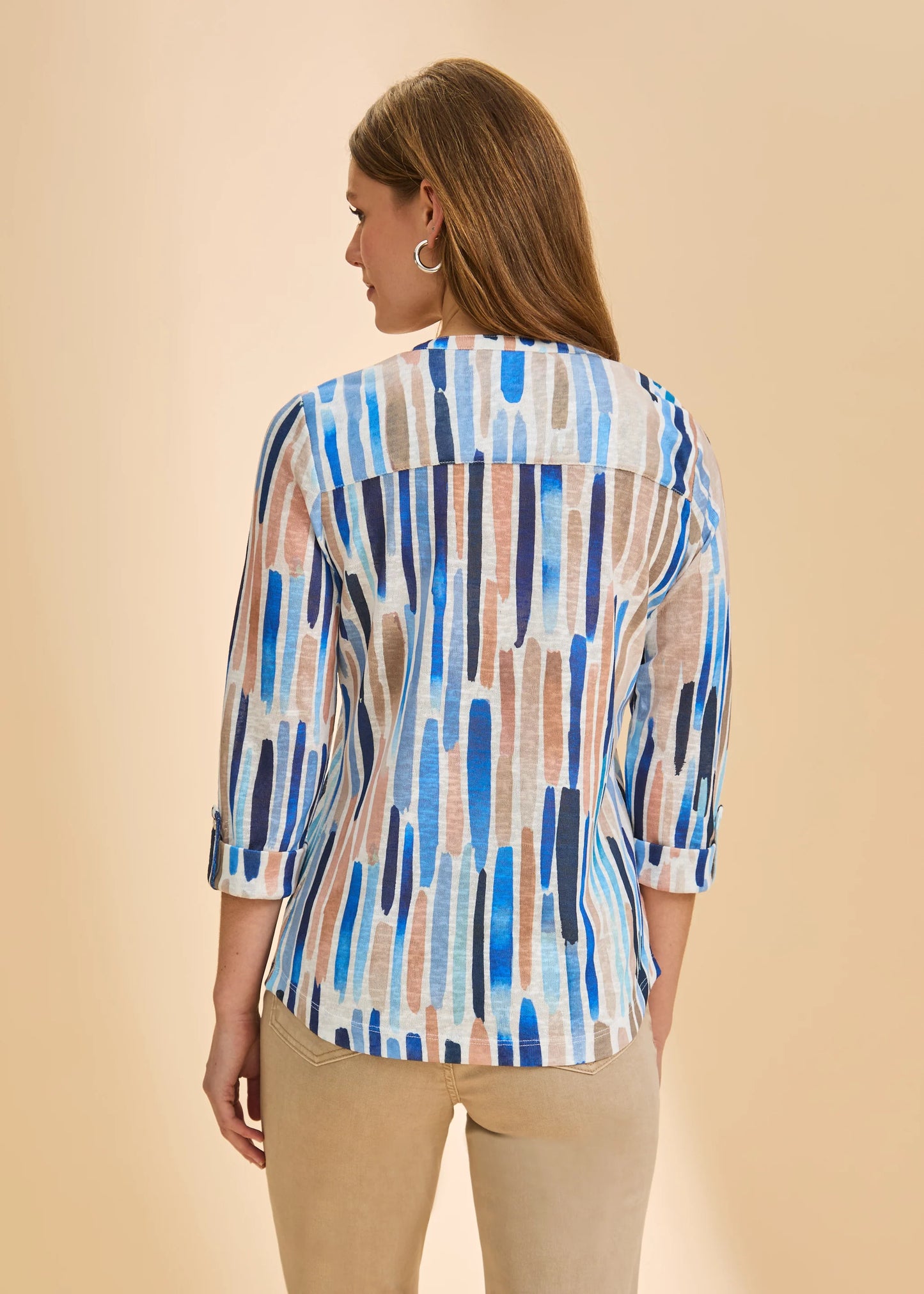 3/4 Sleeve Henley Top, Zippy Neutral 3926451-NEUTRA - French Dressing Jeans