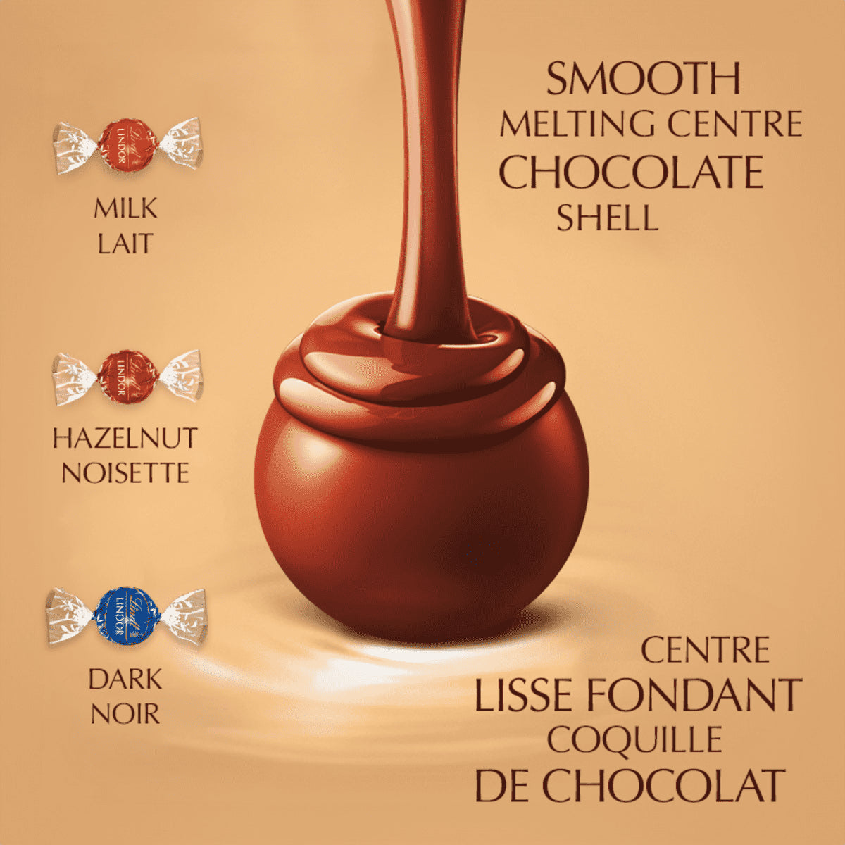 Lindt LINDOR Assorted Milk and Dark Chocolate Truffles Box, 156g