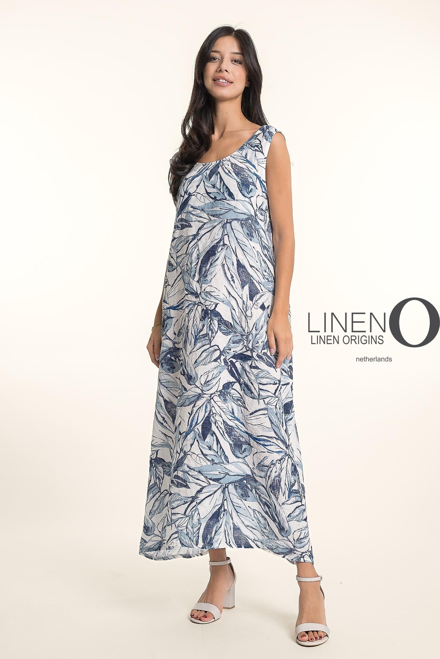French Linen Dress TP1720P-11 Bianca  - LINEN O