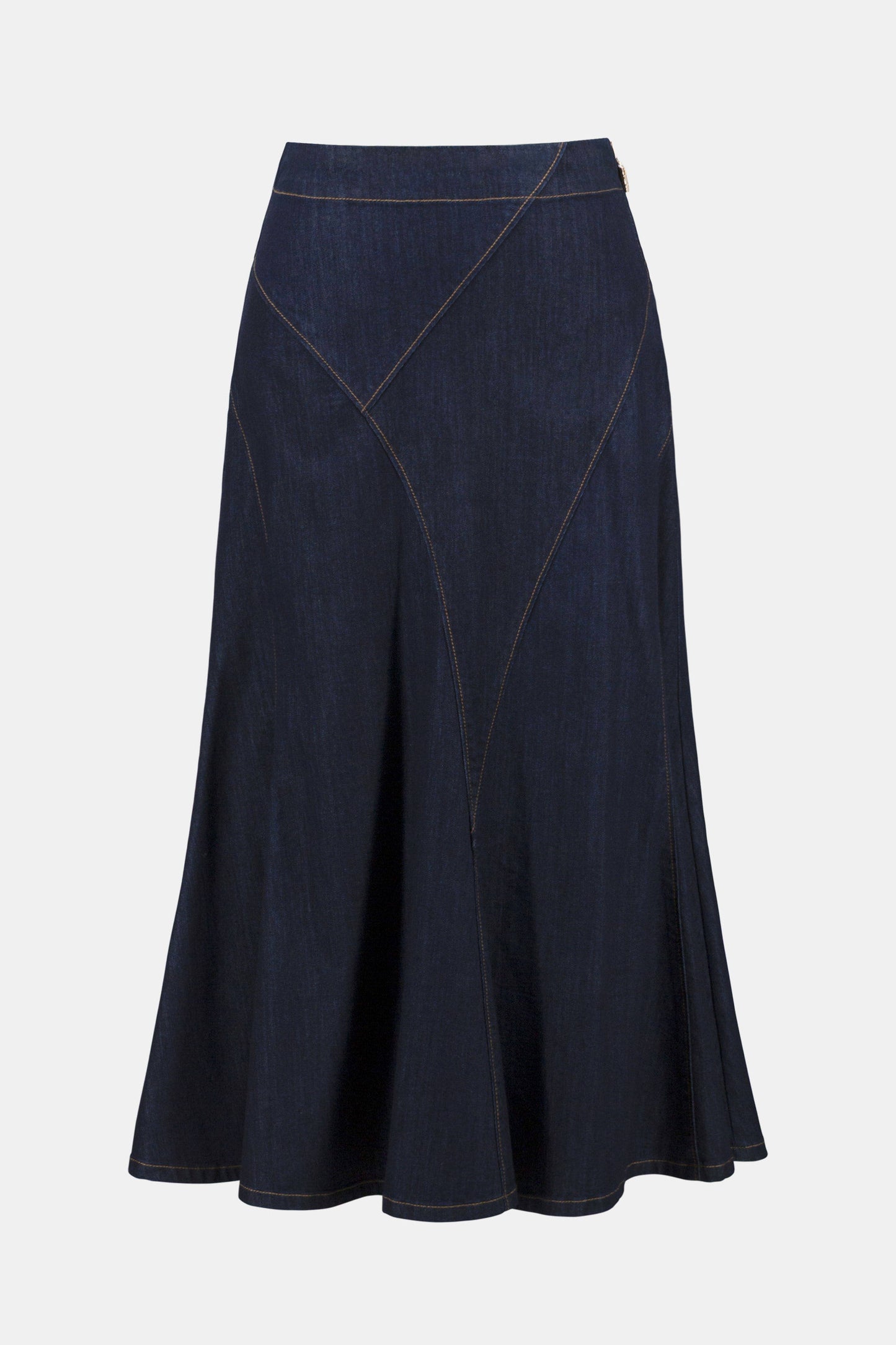Denim Flare Skirt With Exposed Zipper 261969 - Joseph Ribkoff