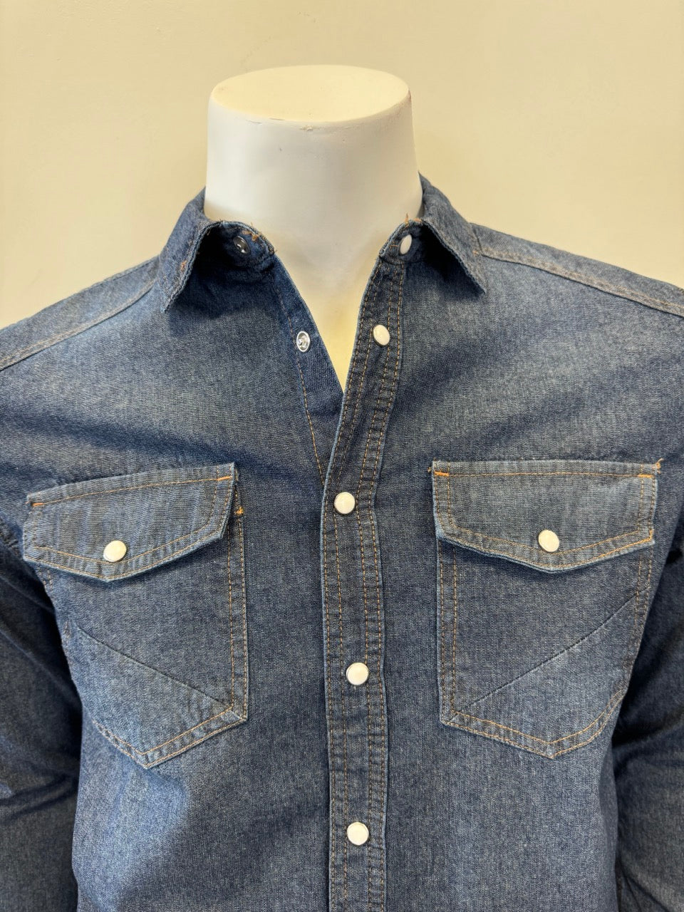 Denim Shirt Long Sleeve - MEDIUM WASH