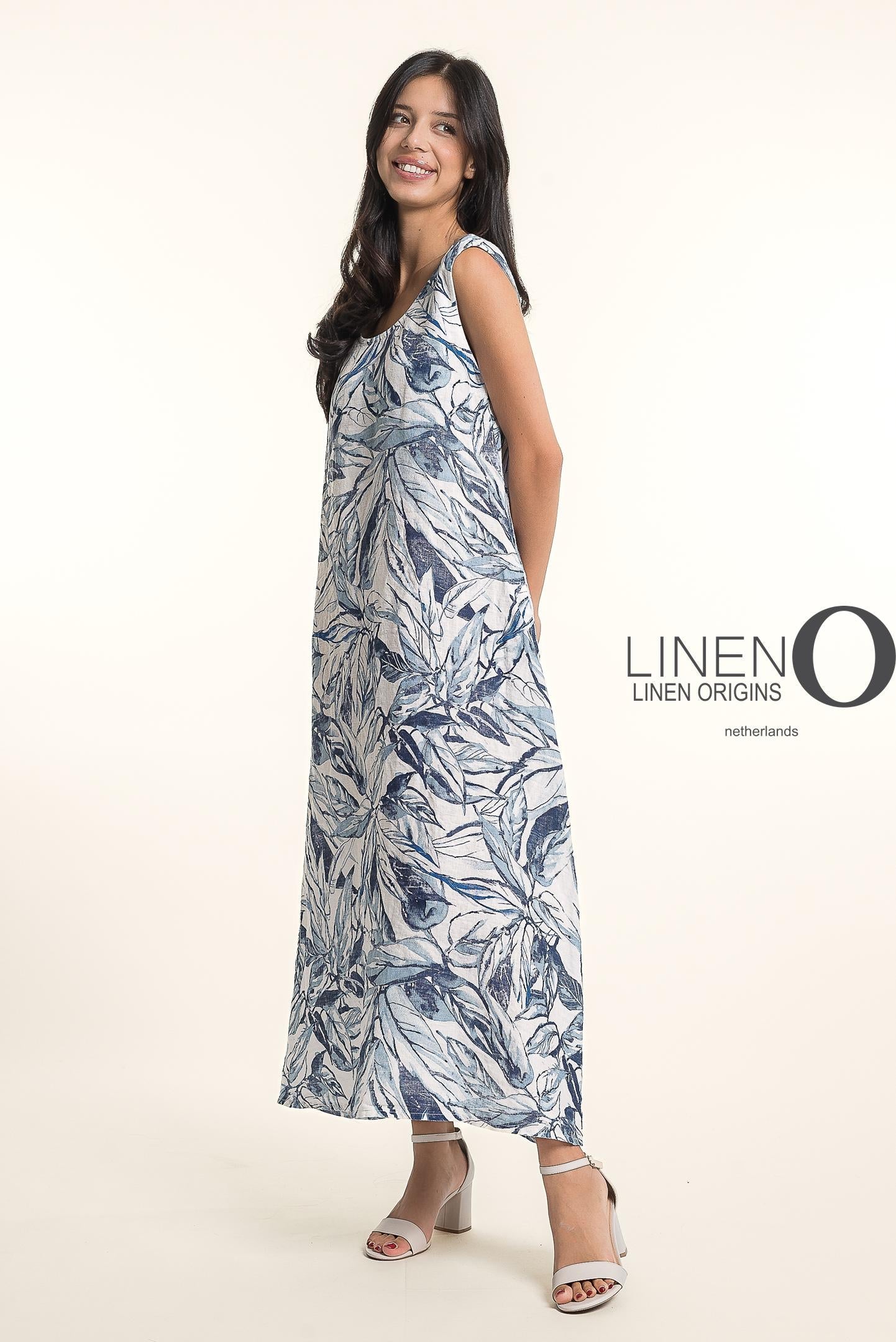 French Linen Dress TP1720P-11 Bianca  - LINEN O