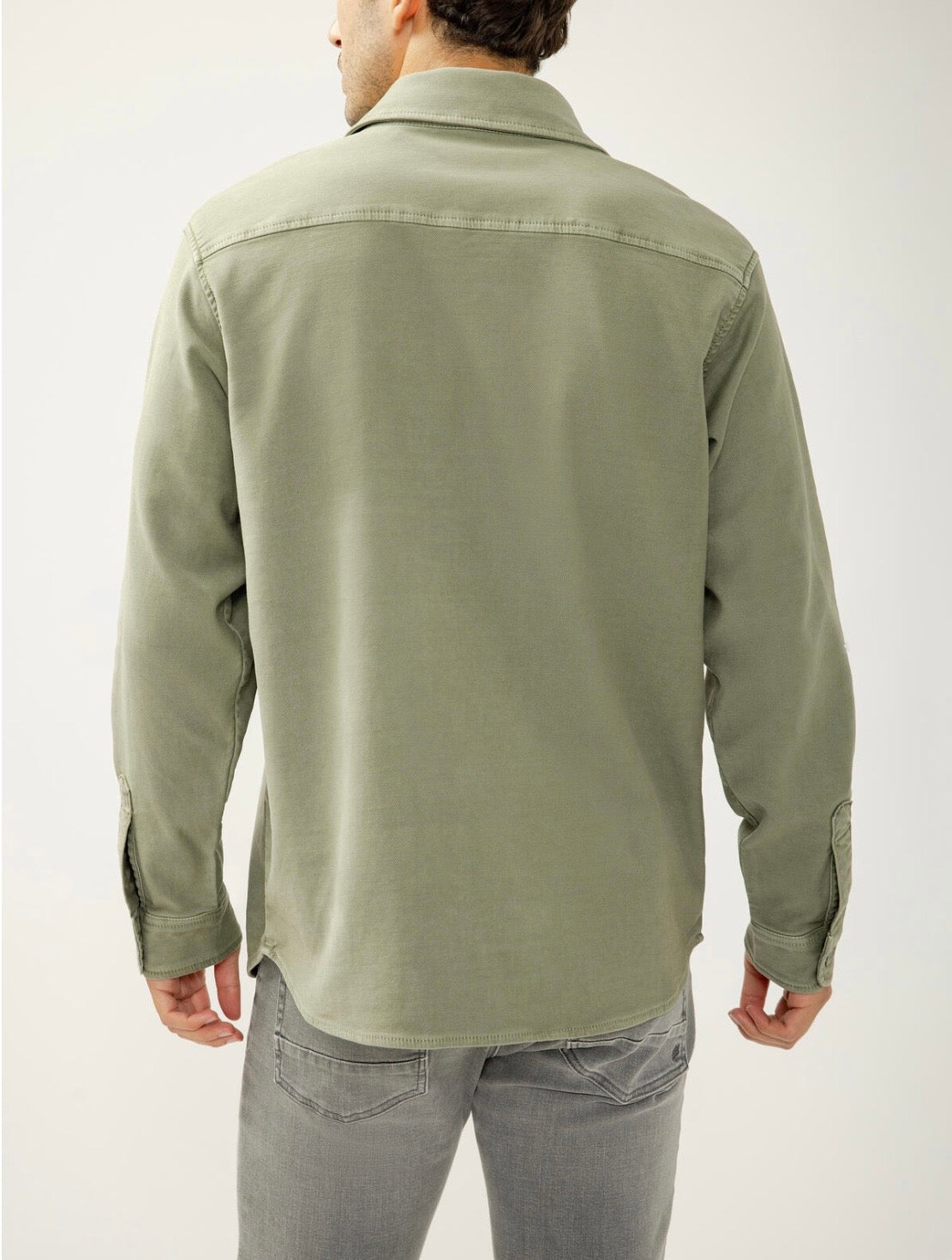 Knit Flex Button-Up Shirt MJ0035KTS674- SilverJeans Co.