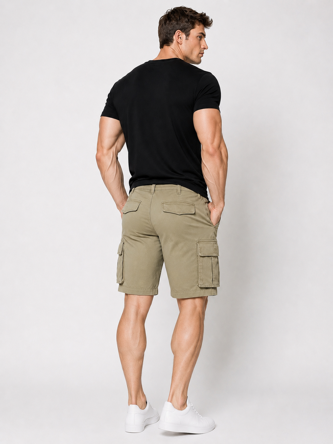 Silver Jeans Collin Classic Fit Cargo Bermudas-Light Olive
