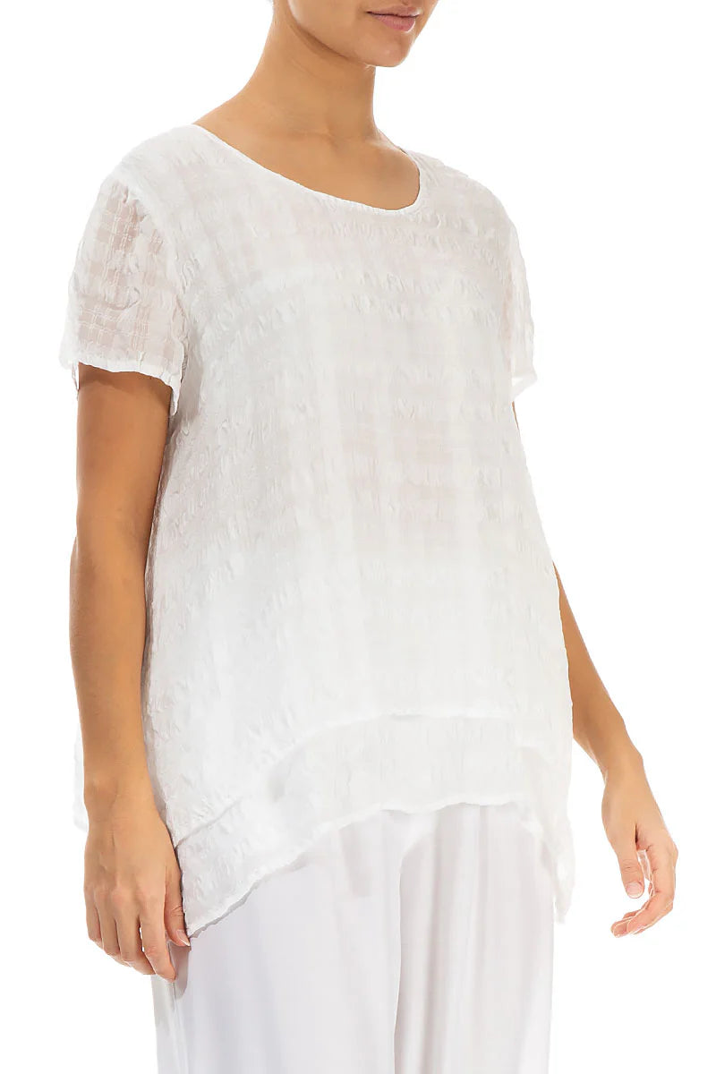 LAYERED WHITE LIGHT SILK BLOUSE - GRIZAS