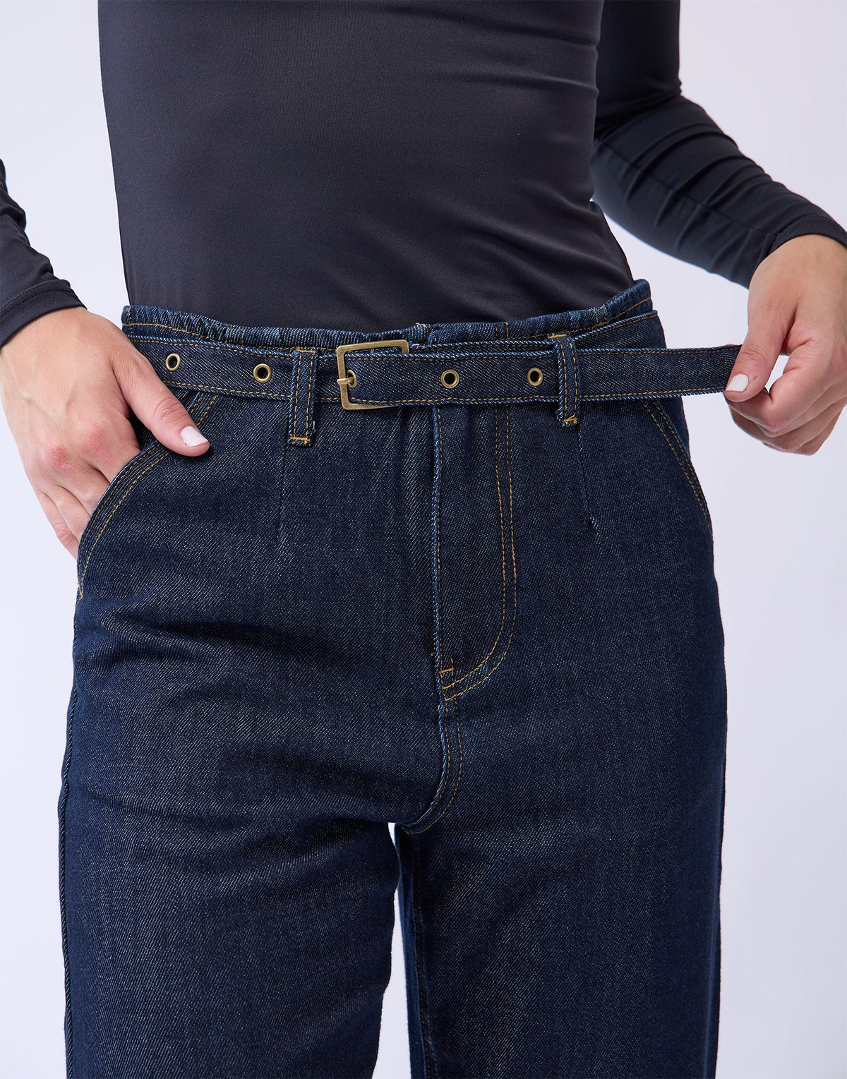 Chloe Straight High Rise Jeans - Midnight - Yoga Jeans