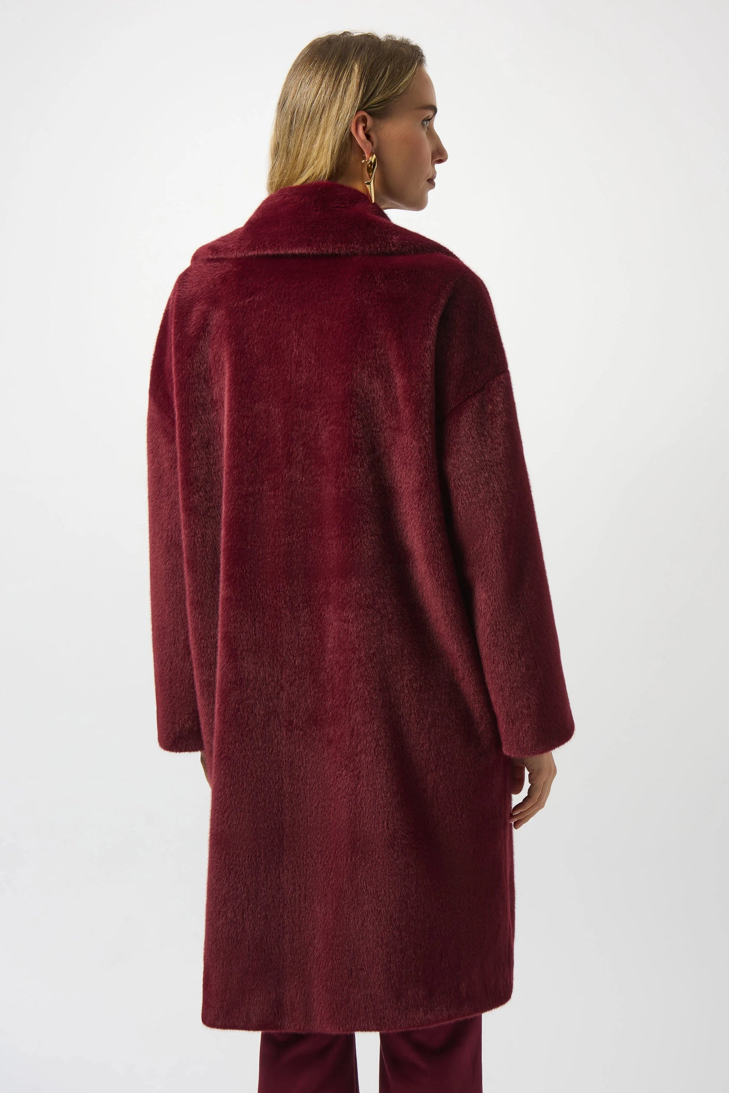 Faux Fur Straight Coat 243902F25