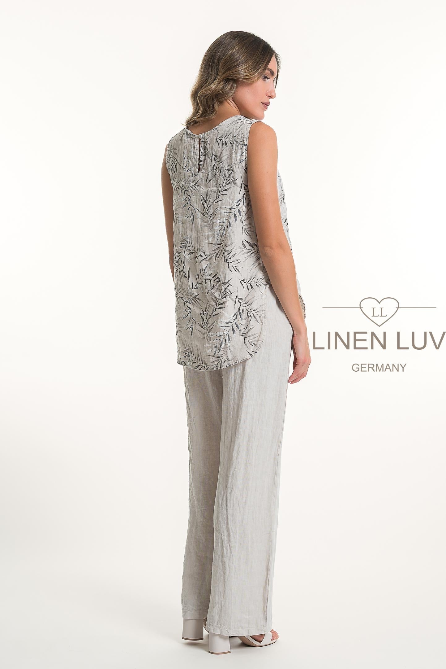 French Linen Top Print TP1131P-11 Beige - Linen Luv