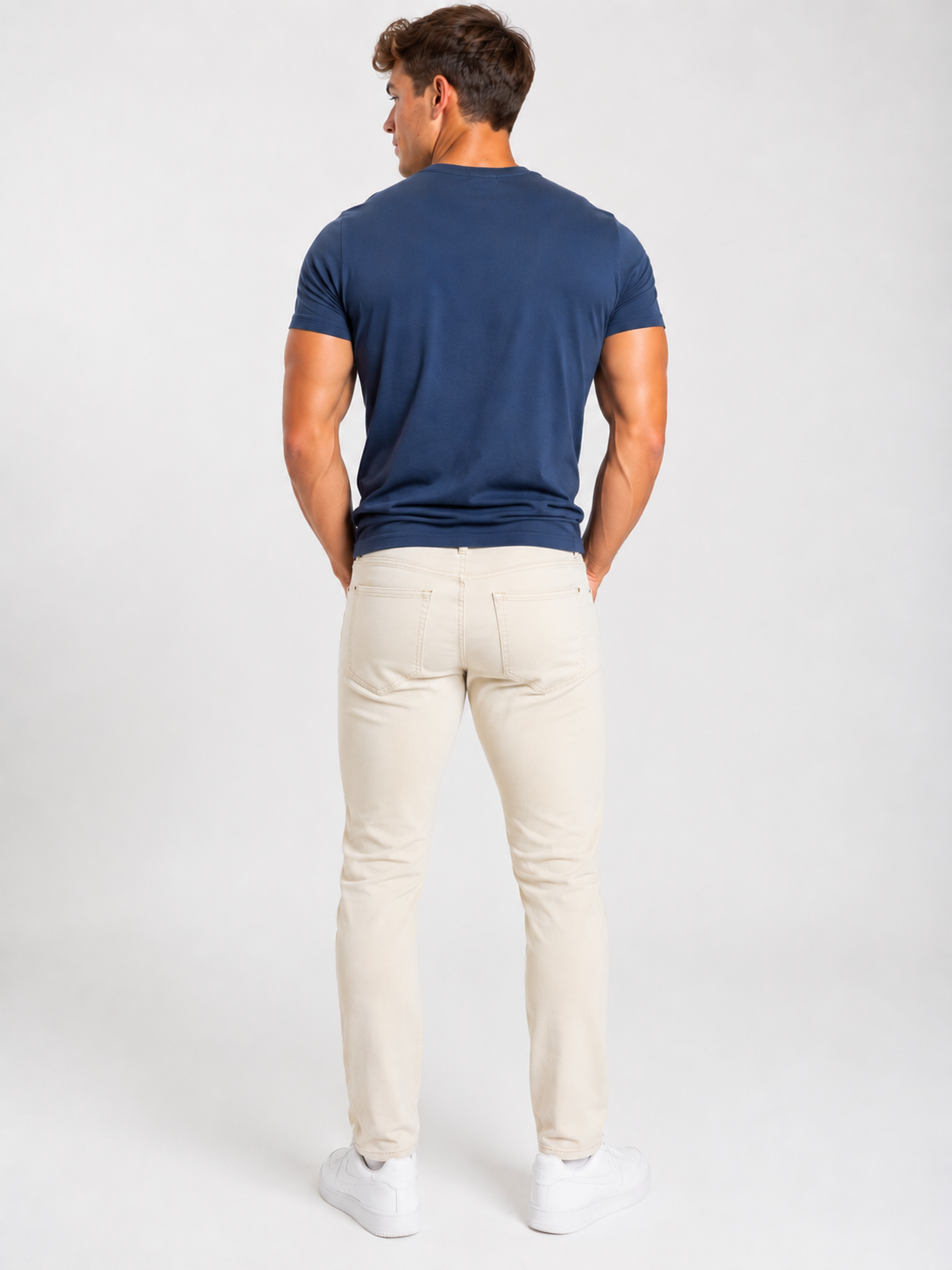Machray Classic Fit Slim Straight Leg Jeans - Stone Colour M63410LBS659 - Silver Jeans